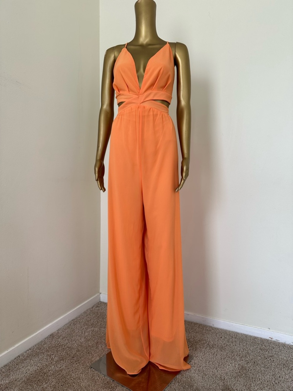 Pardon me Women’s Orange Cutout Jumpsuit